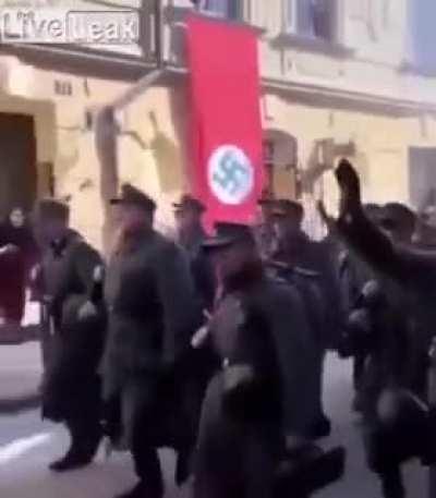 German soldiers entering kaliningrad (Konigsberg) 2024 colorised