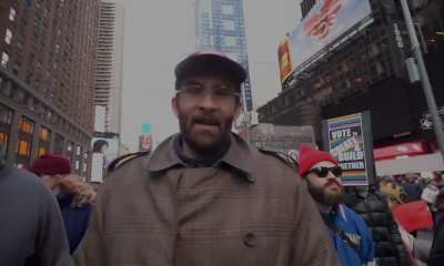 Former H3 fan taking a photo with Hasan at the No Kings Rally in NYC