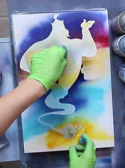 Magic spray paint art