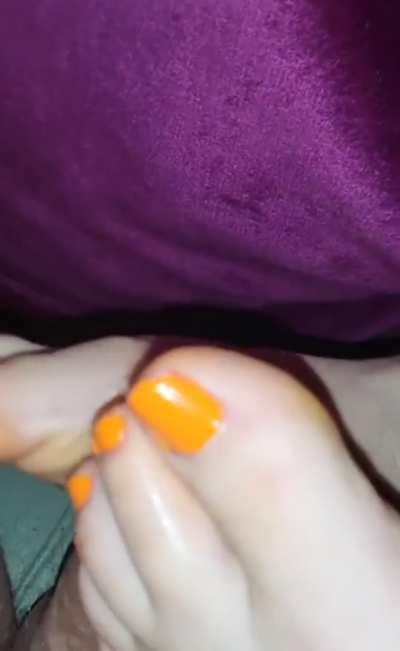 Footjob cockhead massage till cum 
