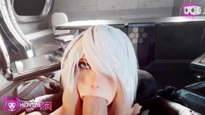 2B’S Blowjob Training VR (HentaiVR) [Neir Automata]