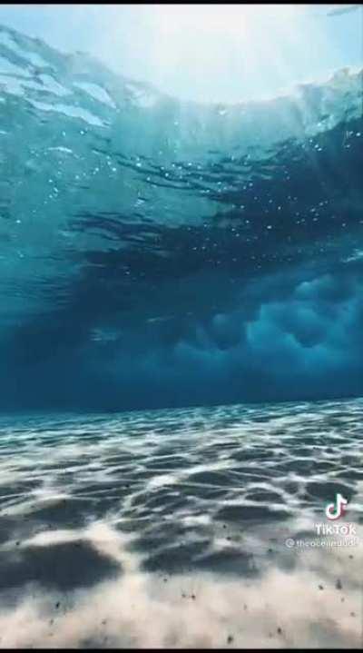 waves crashing from underwater (credit @theoceandude on tiktok)