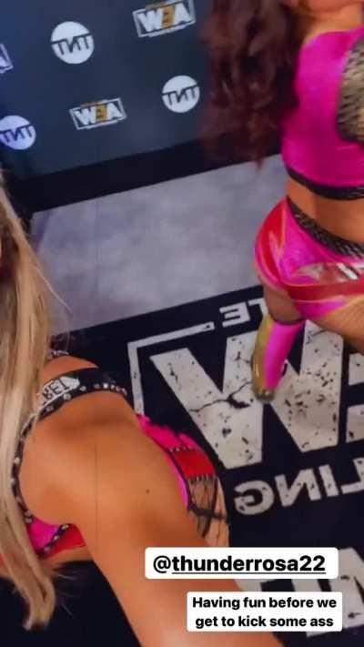 Tay Conti & Thunder Rosa Backstage