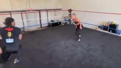 Liv Morgan showing off some new moves with Jason Cade