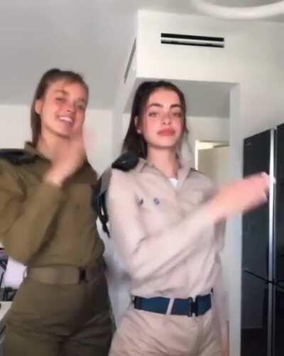 Anna Zak & Yael Shelbia (models who are in military service being adorable)