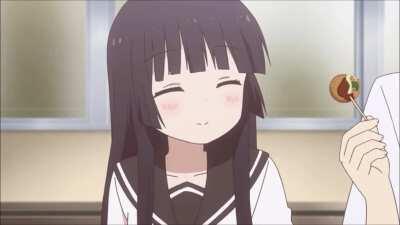 Matsumoto and Nishigaki-sensei eating takoyaki