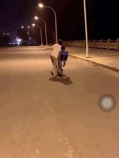 New way to ride a bicycle