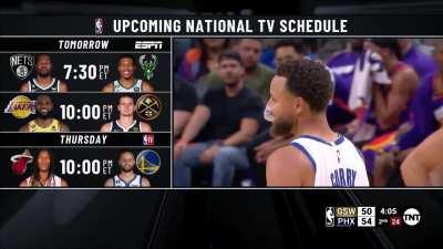 [Highlight] Kevin Harlan jinxes Steph Curry at the FT line and Curry calls him out