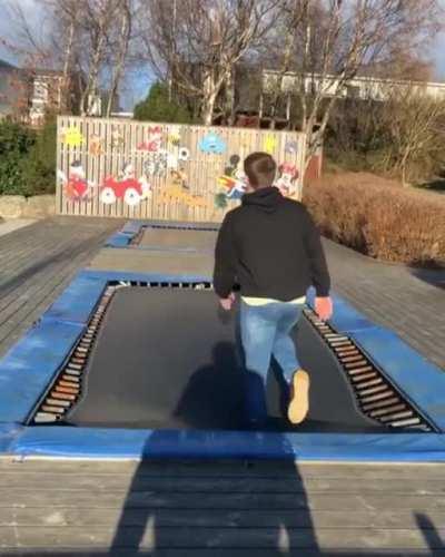 To do a backflip on the trampoline