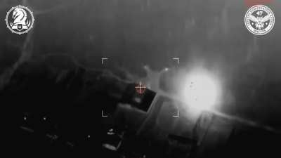 An attack by HIMARS cluster and high-explosive MLRS missiles on the repair shop of the 155 brigade of Russian Marines, which was engaged in welding additional protection on armored vehicles. March 2025, location not disclosed.