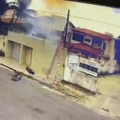 Apparently trying to steal electricity is not sucha good idea.