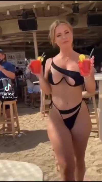 Interesting girl in an interesting bikini