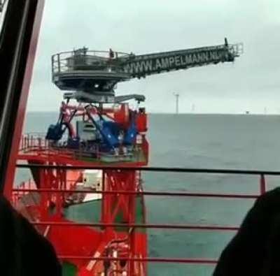A Lifting Crane at the Sea.
