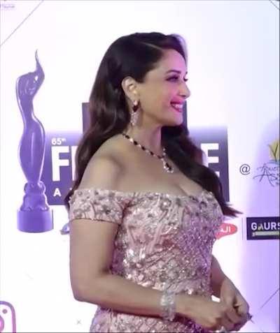 Madhuri Dixit's massive cleavage and heaving, popping boobs