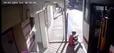 Getting off of a bus before it comes to a complete stop.