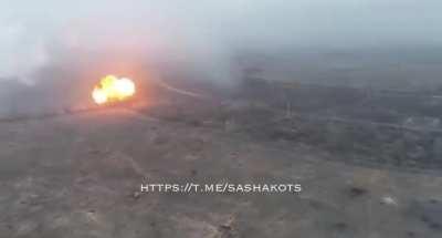 Russia using UR-77 in the Belogorovka. 2023