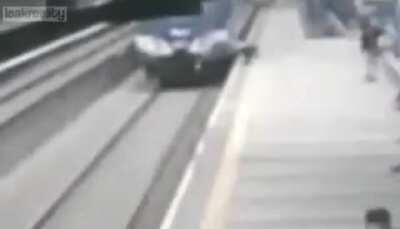 Man jumps in front of train
