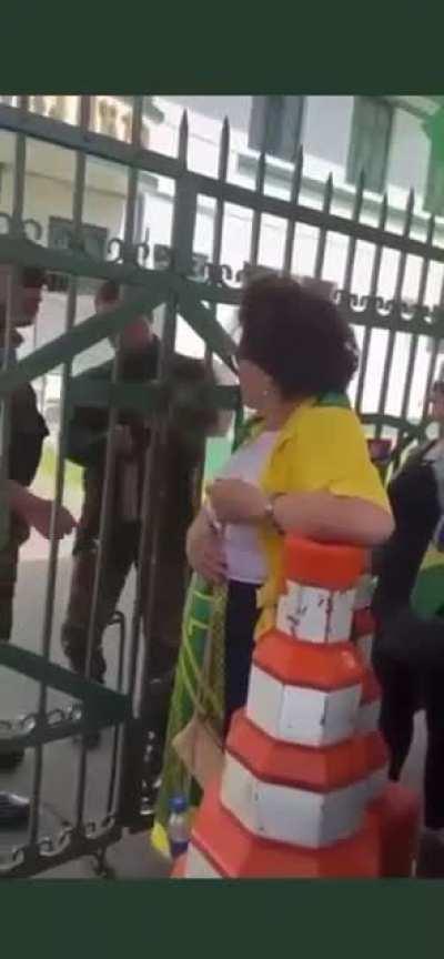 Bolsonaro supporters using a kid to ask the army to overthrow the elect government.