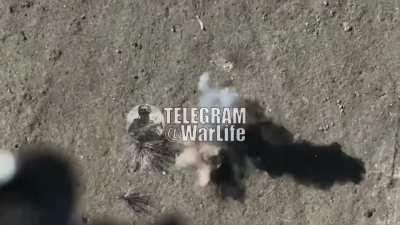 🇺🇦🇷🇺Ukrainian drones drop grenades and VOGs on Russian infantry in the Donetsk region NSFW