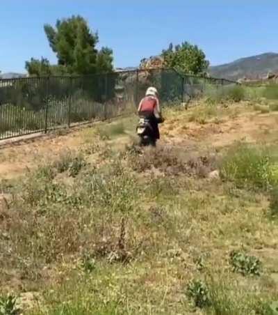 WCGW trying to dirtbike on a scooter