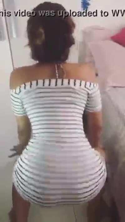 Brazilian Booty in Striped Dress