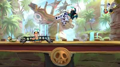 Clean team combo hit in game