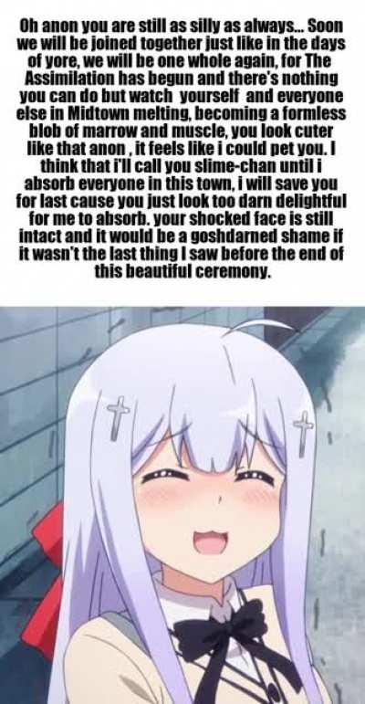 I bid thee welcome to this distant setting, this abstract time. Ye lambs of the ungodly God born of Man, enjoy this sacred nocturnal festival to the fullest.