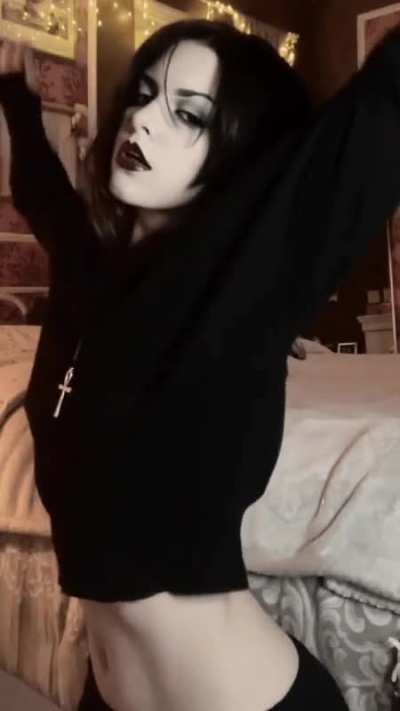 Goth Girl Stretching 🖤