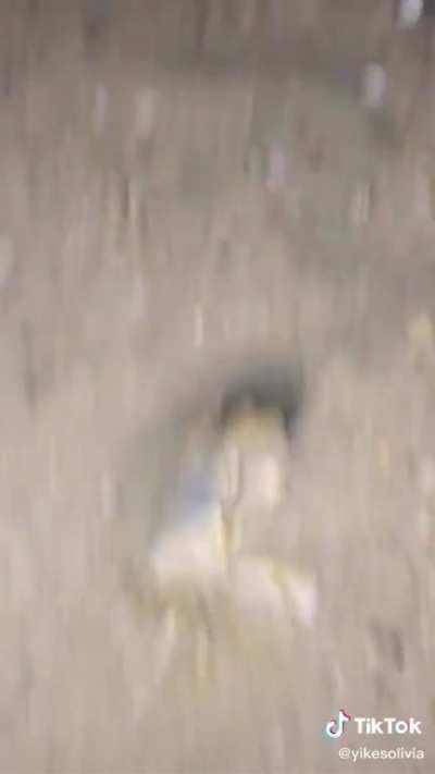 Why does he have a handful of sand?