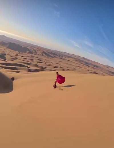 Riding on the dunes in Chile