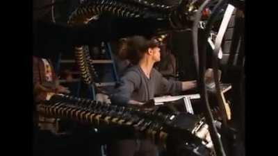 Wilhelm Dafoe surprises Alfred Molina on the set of Spider-Man 2 (2002)