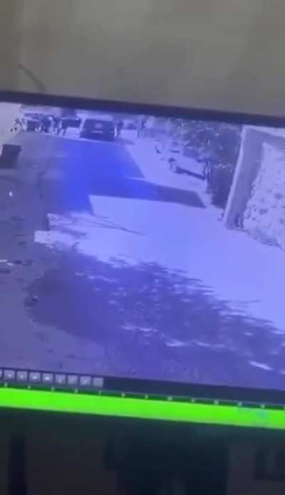 A video shows an Israeli soldier shooting a Palestinian child while children were running away from them northwest of Jerusalem , yesterday