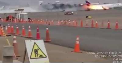 Airplane crashes with Firetruck in Lima, Peru