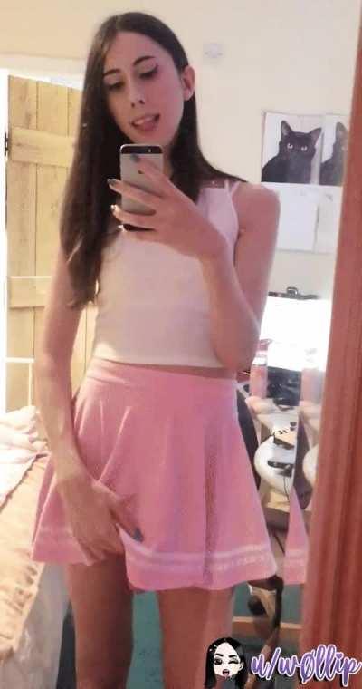 skirt barely hides it