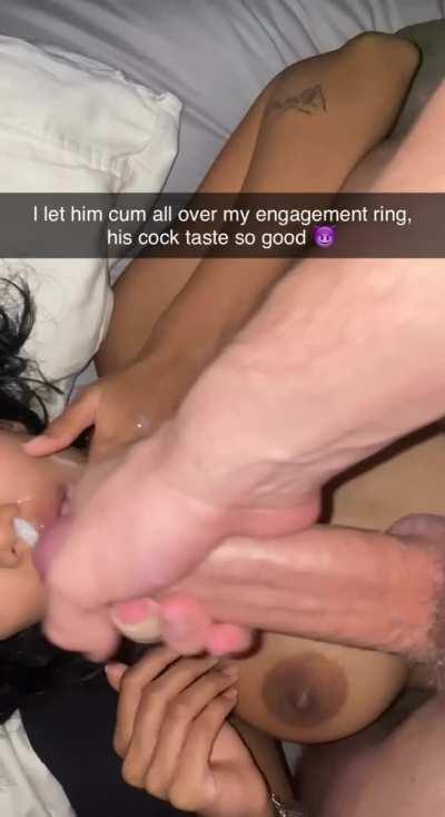 she let him cum all over her engagement ring