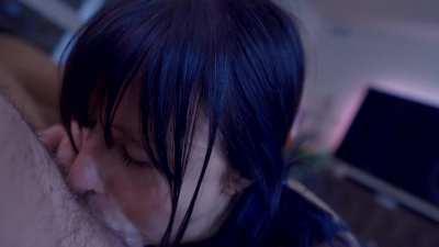 Licking up every last drop of cum