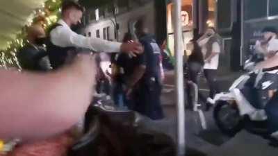 Pro Palestinian protesters spit on diners in NYC tonight