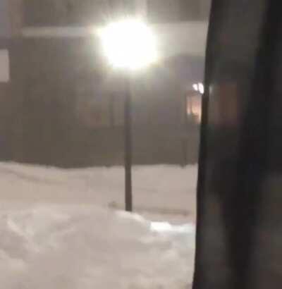 Pole dancing in the snow