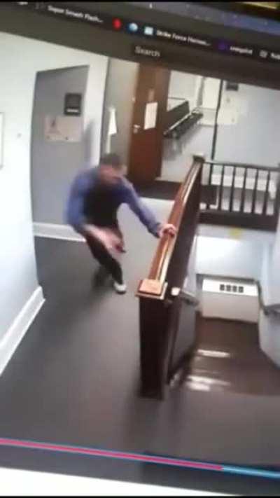 The courtroom suddenly became a running field.