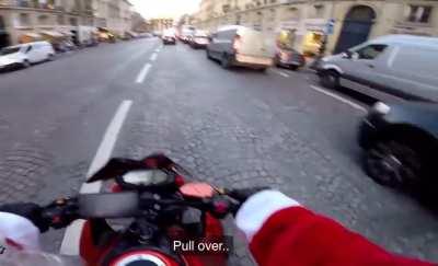 Angry Santa chases after POS driver who fled from a Hit and Run