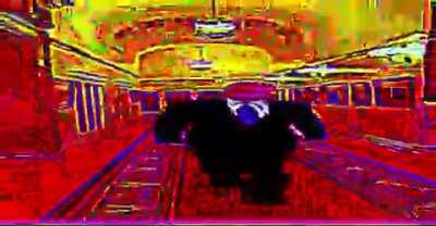 Wide Putin walking into the 2nd dimension