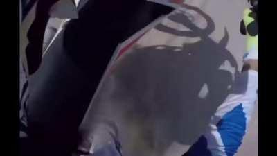 Dirtbiker almost gets hit by a Jeep while dumping a sand dune