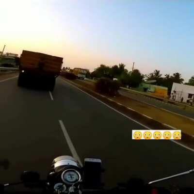 riding in the india highway