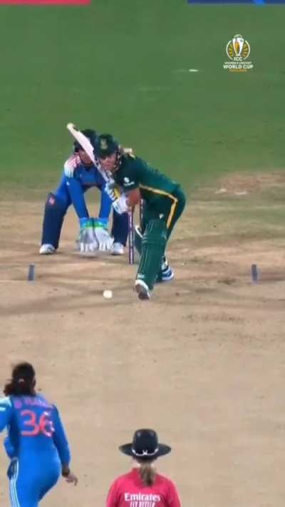 Sneh Rana removed Marizanne Kapp with a ripper to put India in a strong position