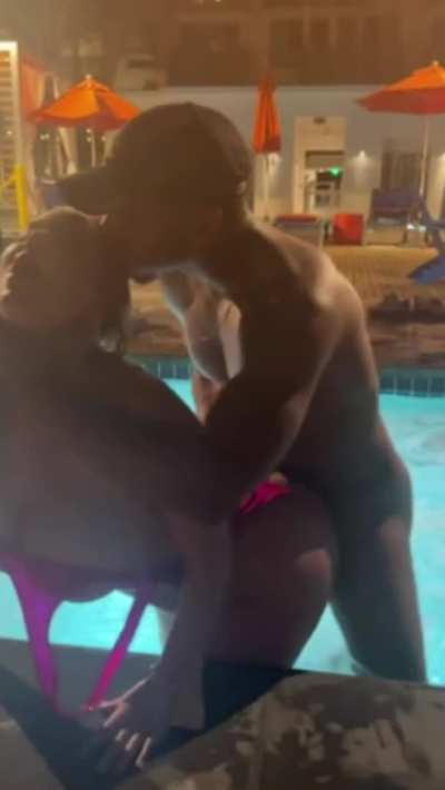 gorgeous and passionate sex in the pool in public
