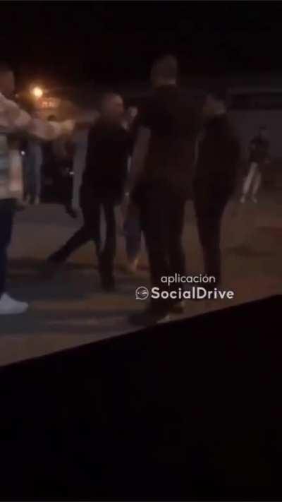 Bouncer knocks out a drunk guy in Sevilla, Spain