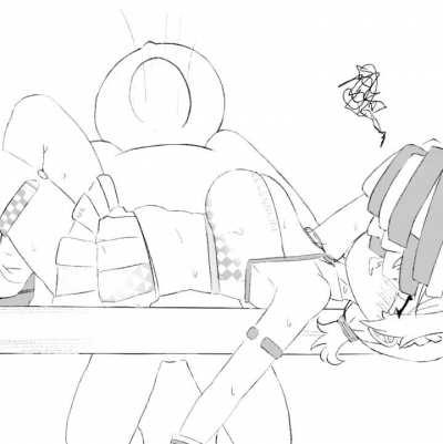 Blowing a raspberry on kotori stomach! (@FrostyNeko22)