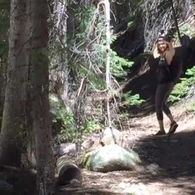 Emily Wickersham walking the trails