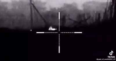 Ukrainian sniper hits russian target