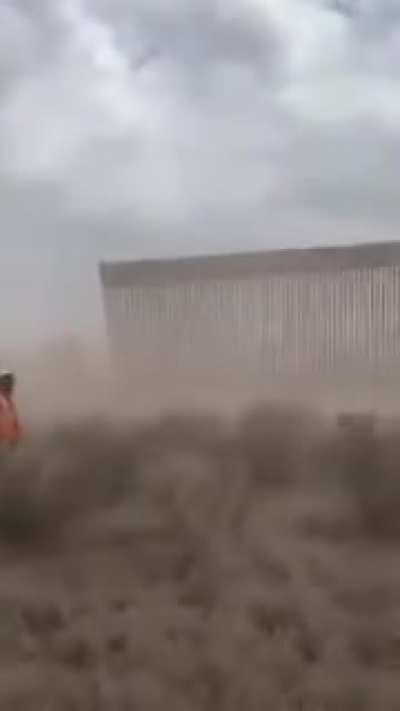 Hurricane Hanna blowing over Trump&rsquo;s mighty border wall between the United States and Mexico....